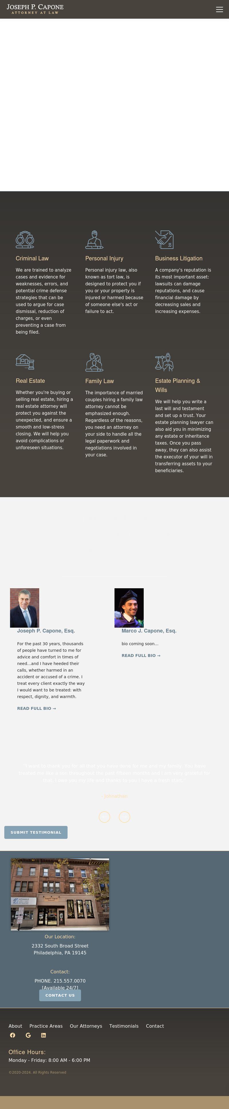 Joseph P. Capone Attorney at Law - Philadelphia PA Lawyers
