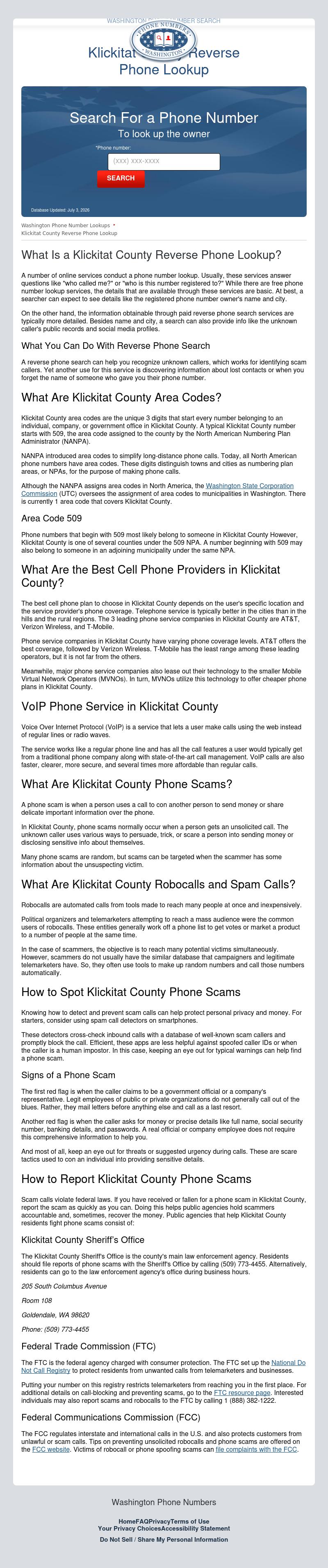 Klickitat County Phone Number Lookup - Bingen WA Lawyers