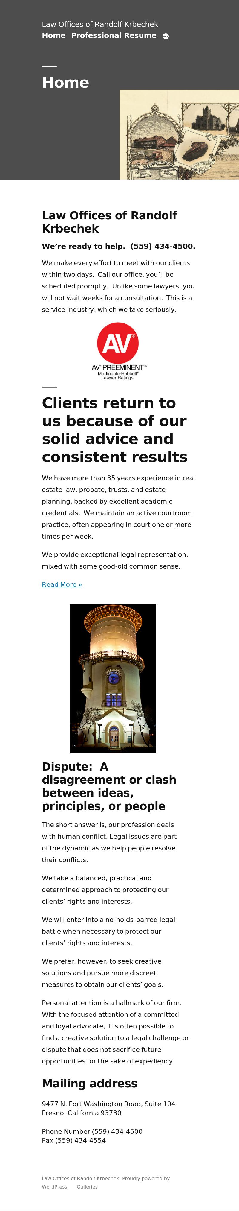 Krbechek Randolf Law Offices Of - Fresno CA Lawyers