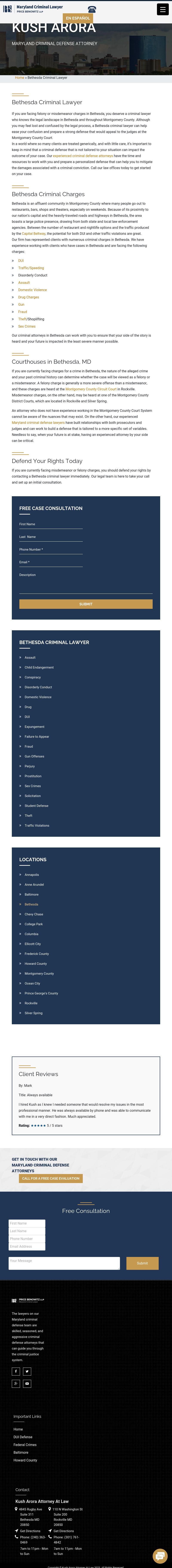 Kush Arora Attorney at Law Bethesda - Bethesda MD Lawyers