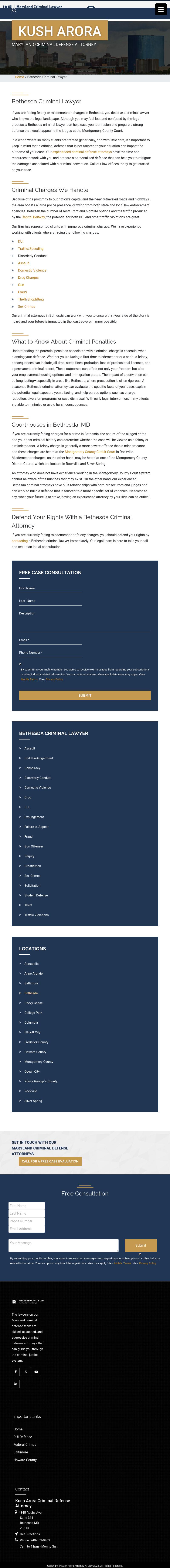 Kush Arora Criminal Defense Attorney - Bethesda MD Lawyers