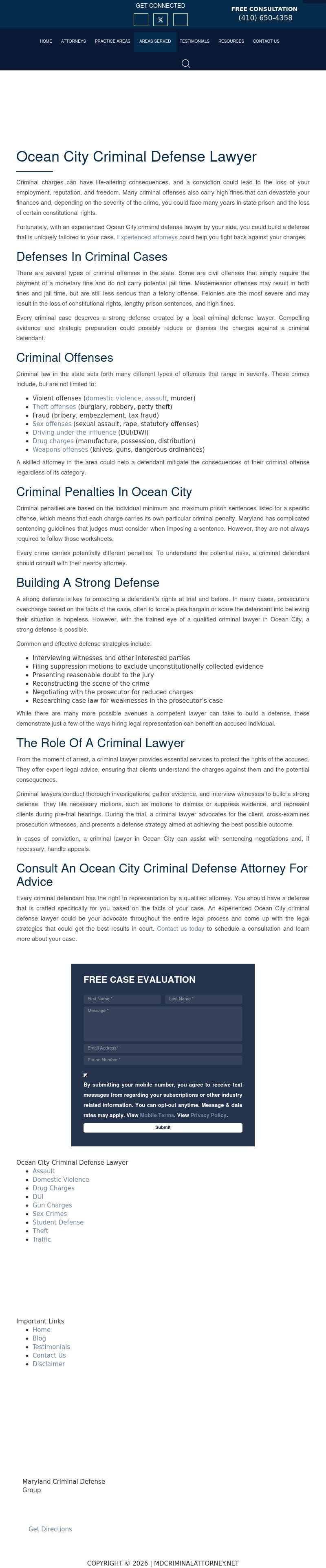 Maryland Criminal Defense Law Group - Ocean City MD Lawyers