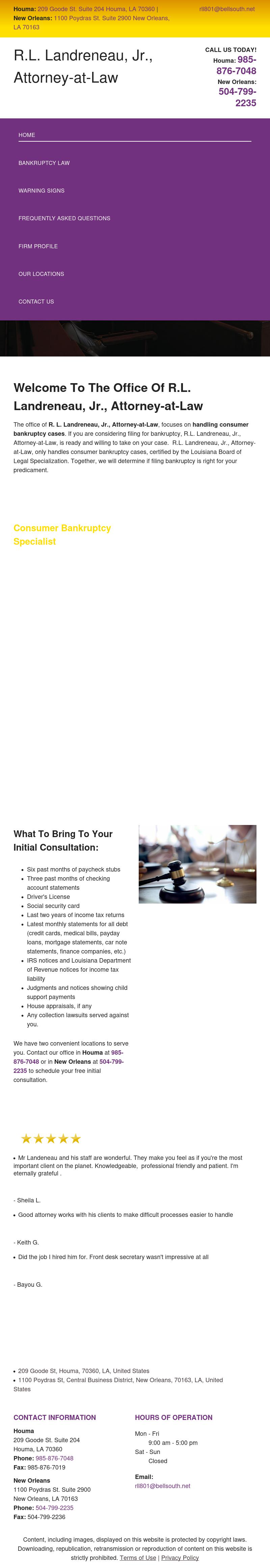 Landreneau, R L - New Orleans LA Lawyers