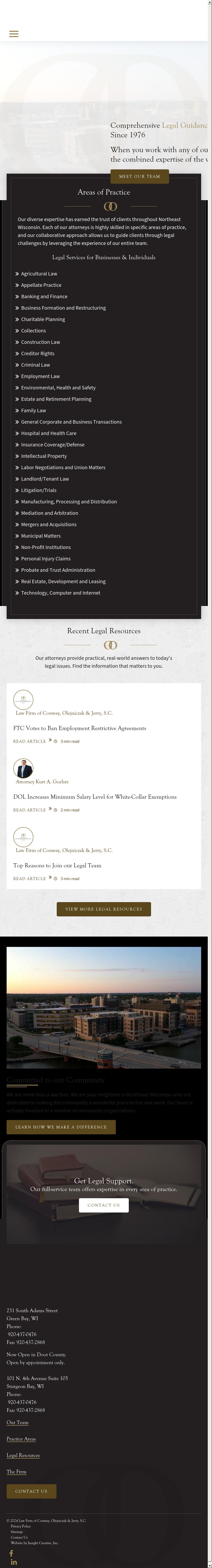 Law Firm of Conway Olejniczak & Jerry SC - Green Bay WI Lawyers