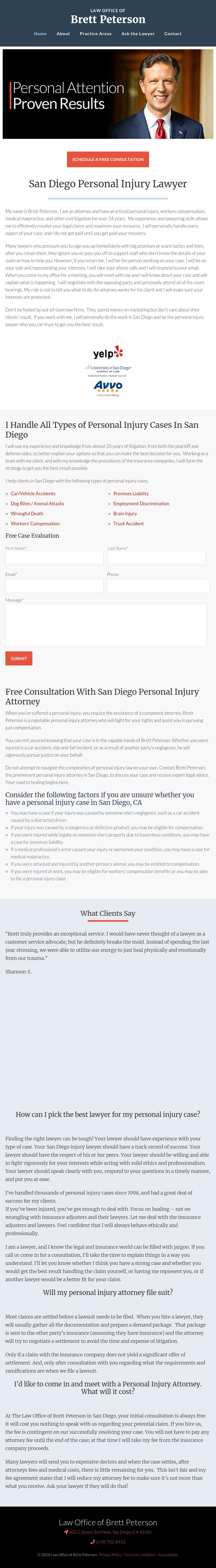 Law Office of Brett Peterson - San Diego CA Lawyers