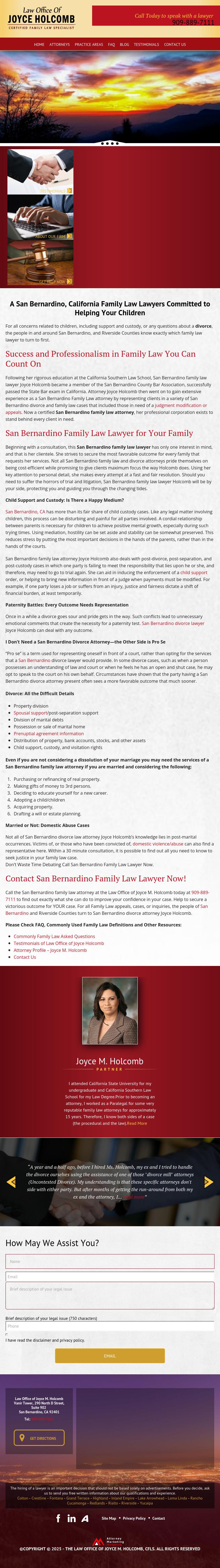 Law Office of Joyce Holcomb - San Bernardino CA Lawyers