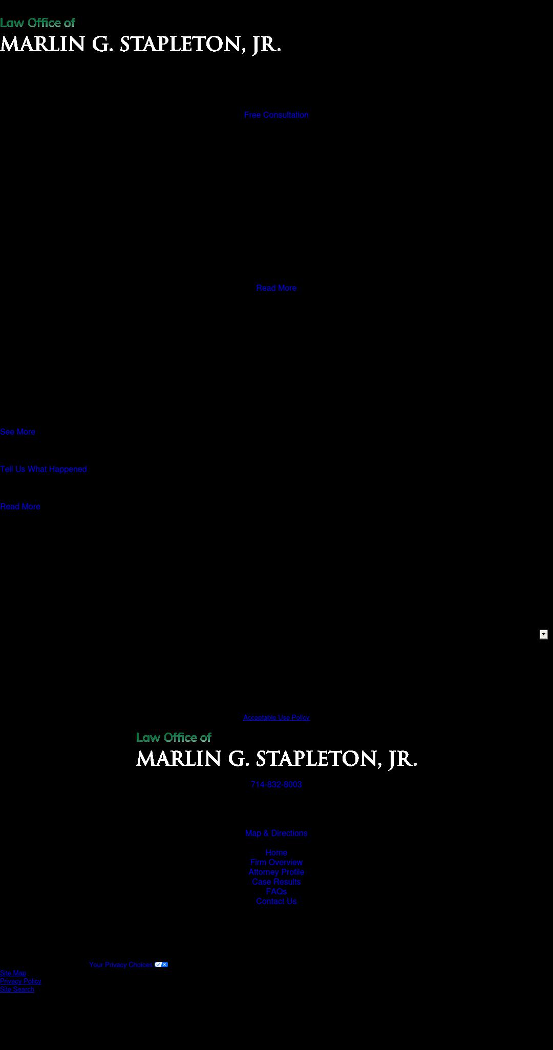 Law Office Of Marlin Stapleton Jr - Tustin CA Lawyers