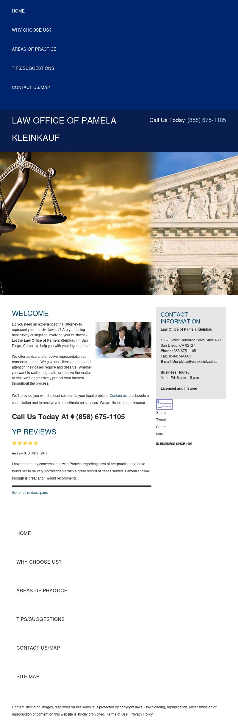 Law Office of Pamela Kleinkauf - San Diego CA Lawyers