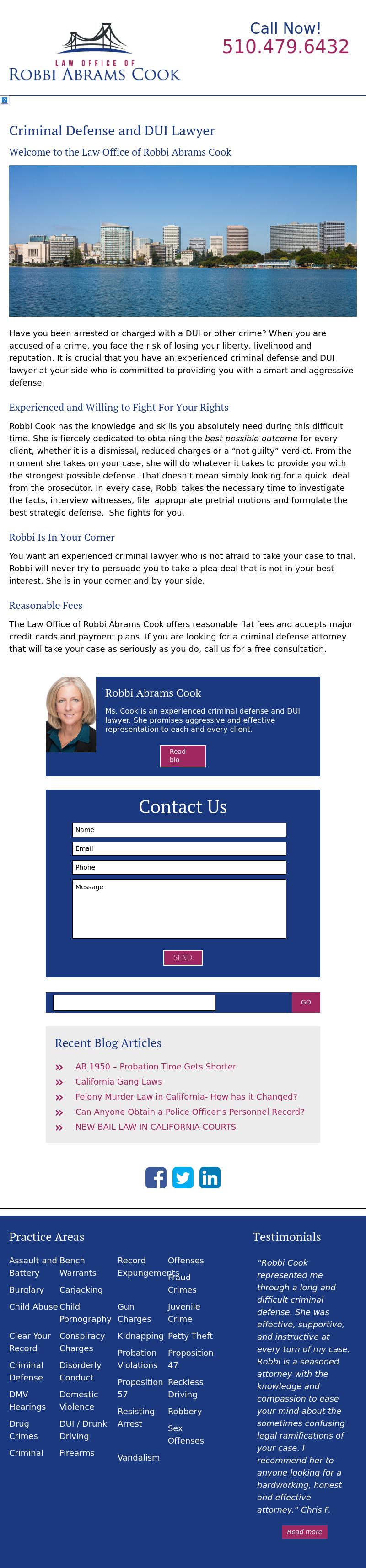 Law Office Of Robbi Cook - Oakland CA Lawyers