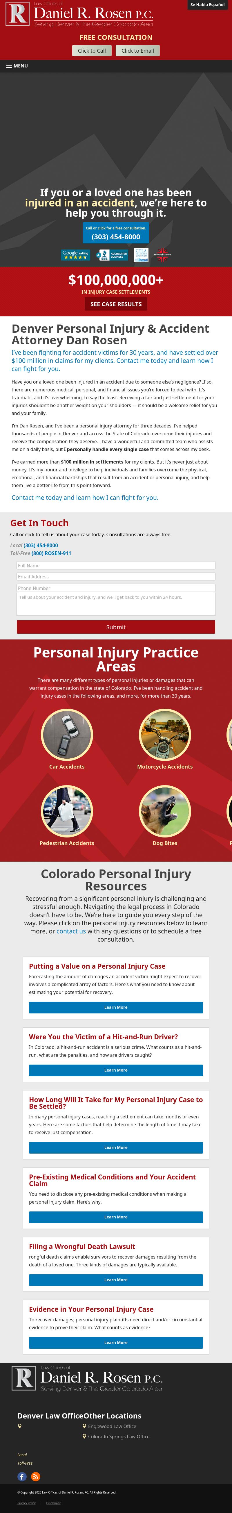 Law Offices Of Daniel R. Rosen - Denver CO Lawyers