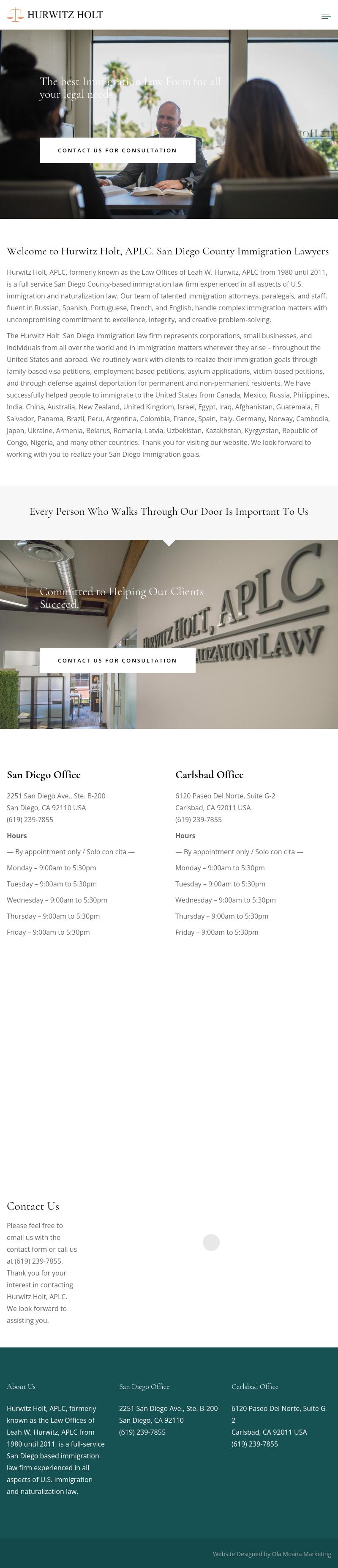 Law Offices Of Hurwitz Holt APLC - San Diego CA Lawyers