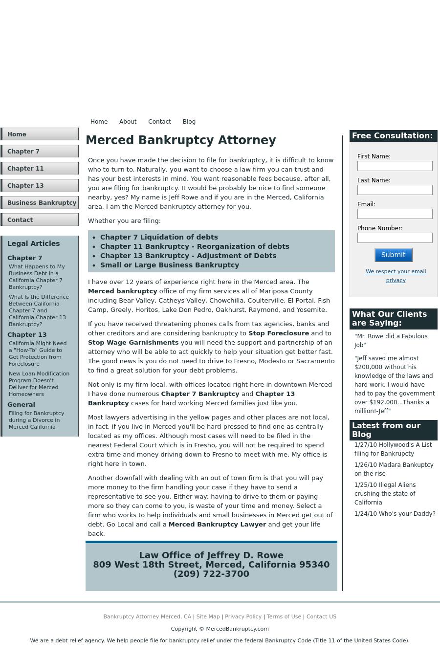 Law Offices of Jeffrey D. Rowe - Merced CA Lawyers