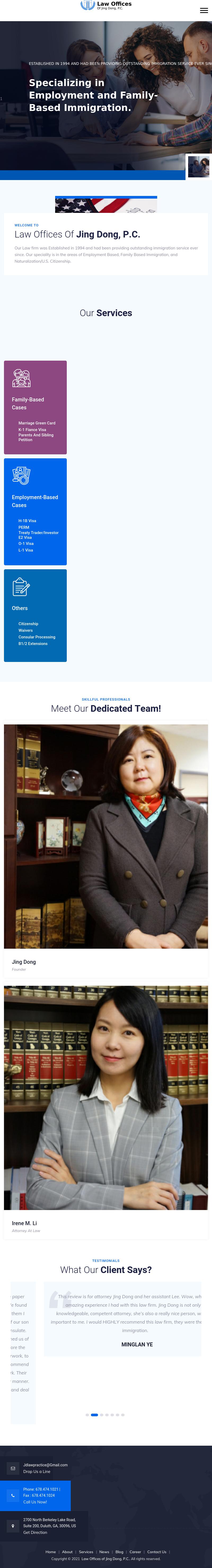 Law offices of Jing Dong, P.C. - Duluth GA Lawyers