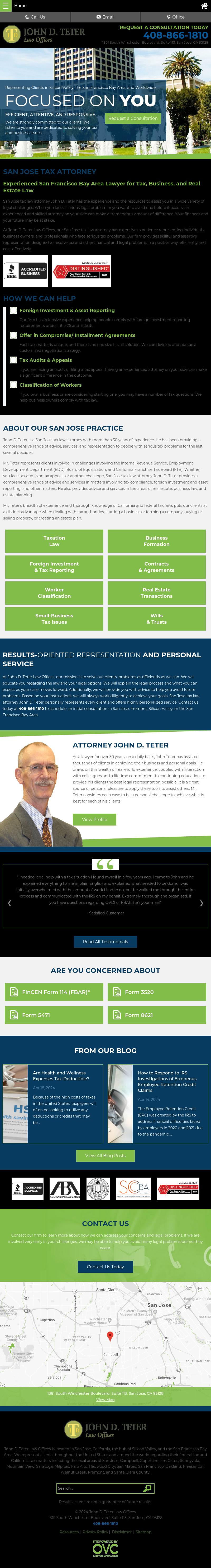 Law Offices Of John D Teter - San Jose CA Lawyers
