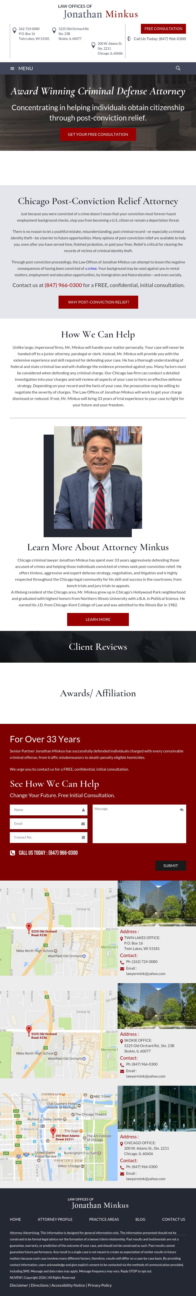 Law Offices of Jonathan Minkus - Skokie IL Lawyers