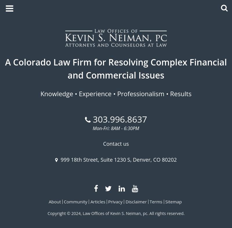 Law Offices of Kevin S. Neiman, PC - Denver CO Lawyers