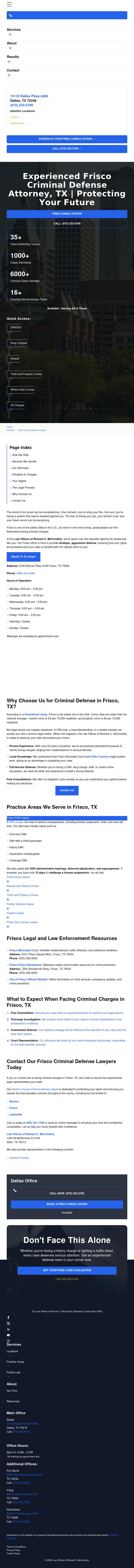 Law Offices of Richard C. McConathy - Frisco DWI Lawyers & Criminal Defense Attorneys - Frisco TX Lawyers