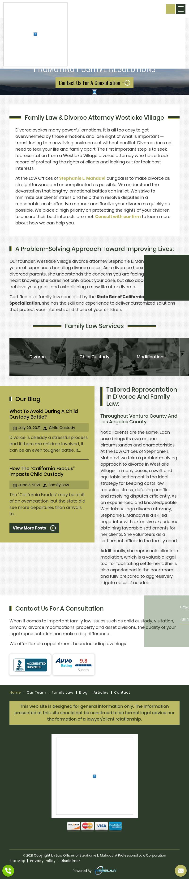 Law Offices of Stephanie L. Mahdavi - Westlake Village CA Lawyers