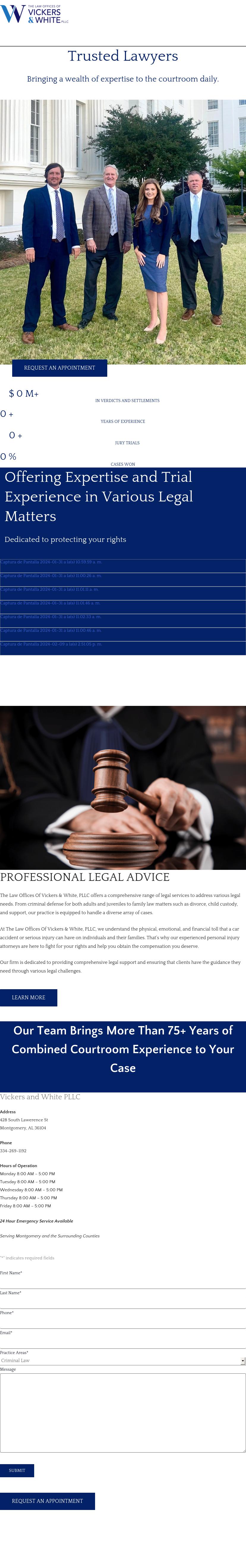 Law Offices of Vickers & White, PLLC - Montgomery AL Lawyers
