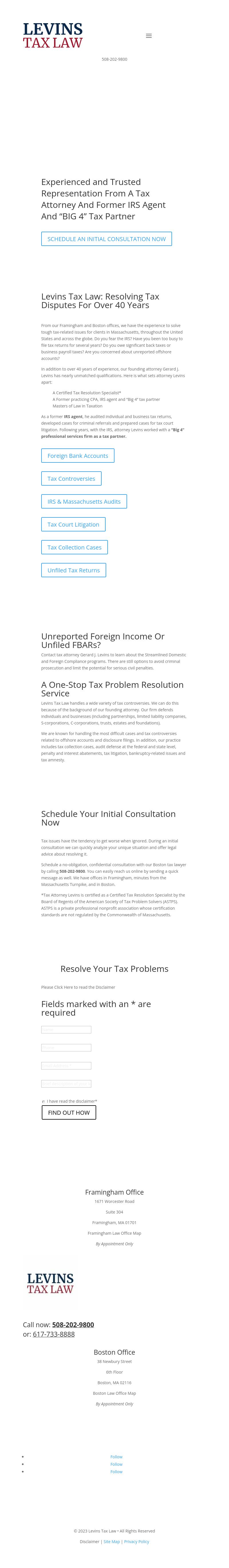 Levins Tax Law - Boston MA Lawyers