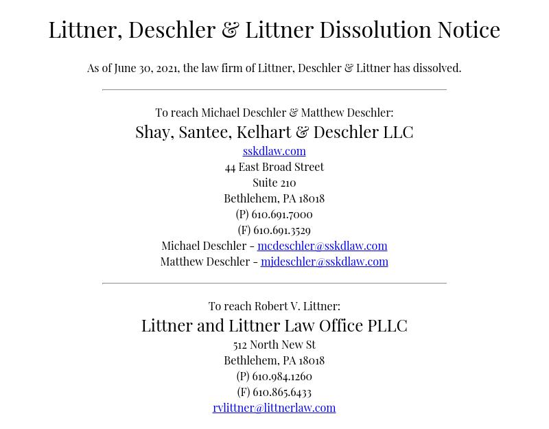 Littner, Deschler & Littner - Bethlehem PA Lawyers