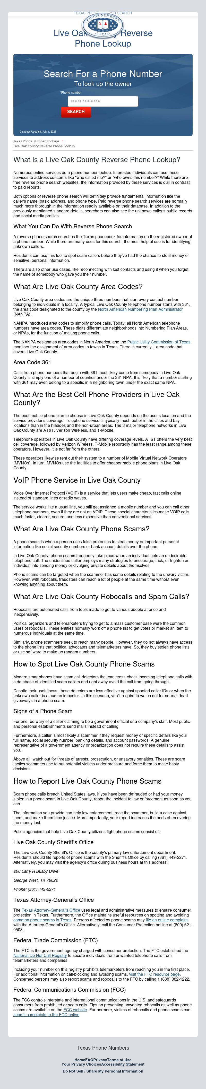 Live Oak County Reverse Phone Lookup - George West TX Lawyers