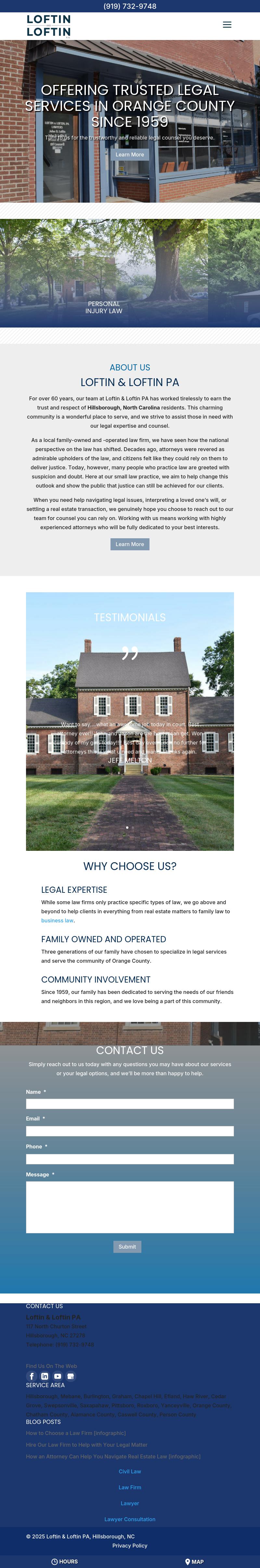 Loftin & Loftin PA Attorneys - Hillsborough NC Lawyers