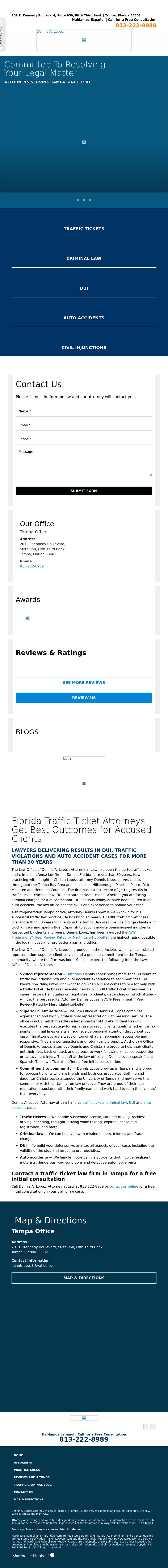 Lopez Dennis A - Tampa FL Lawyers