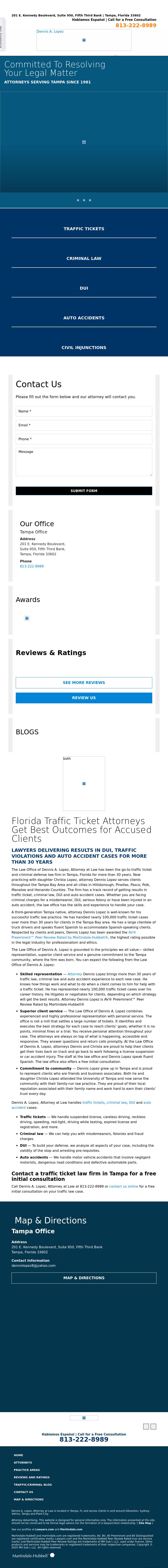 Lopez Dennis A - Tampa FL Lawyers