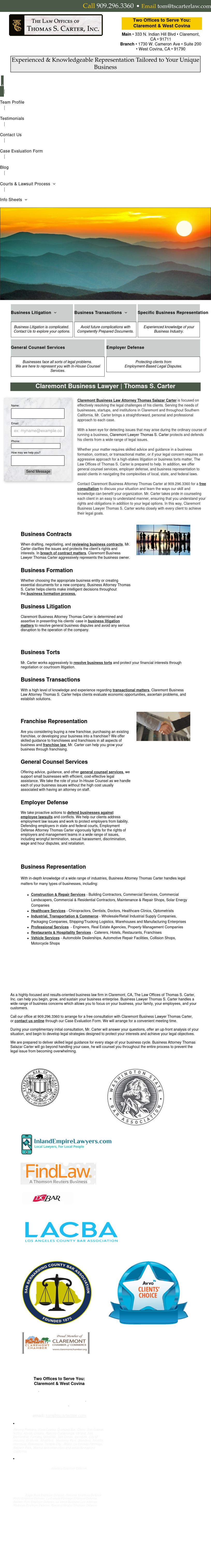 The Law Offices of Thomas S. Carter - Claremont CA Lawyers