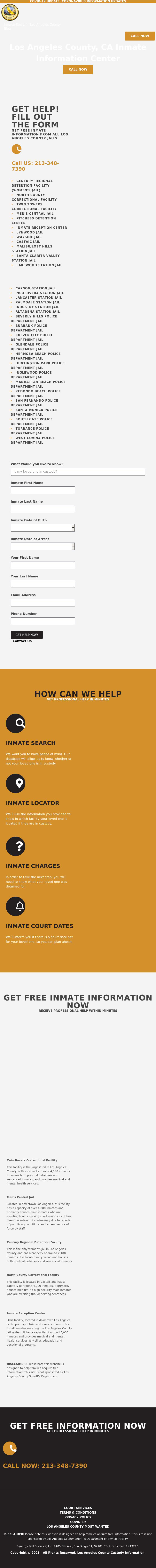 Los Angeles County Inmate Information Center - Los Angeles CA Lawyers