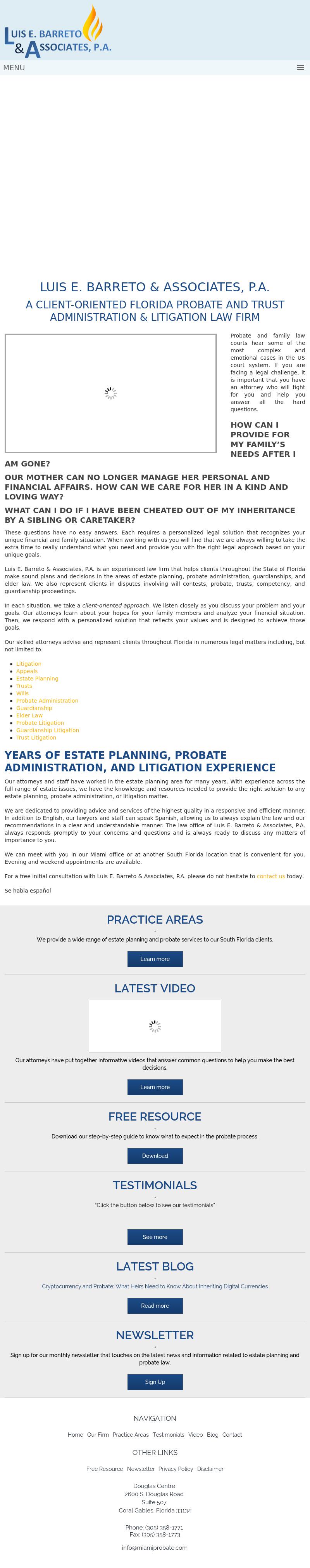 Luis E. Barreto & Associates, P.A. - Coral Gables FL Lawyers