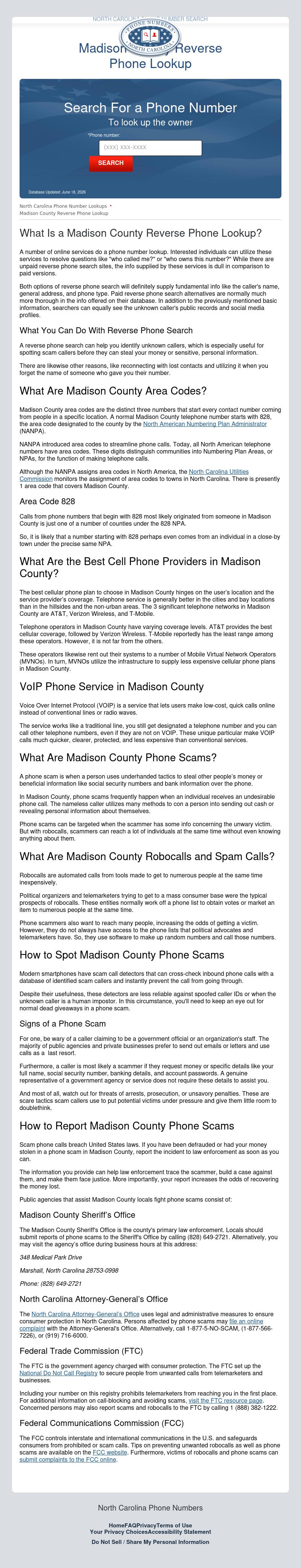 Madison County Phone Number Lookup - Marshall NC Lawyers