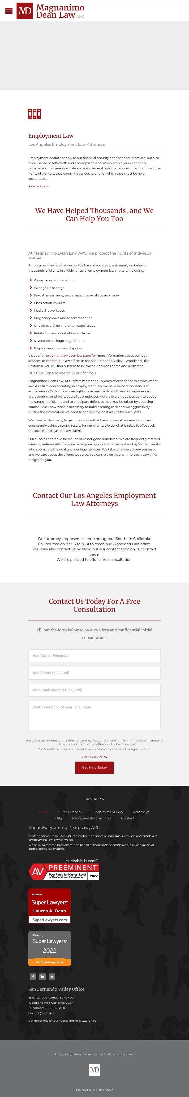 Magnanimo & Dean, LLP - Los Angeles CA Lawyers