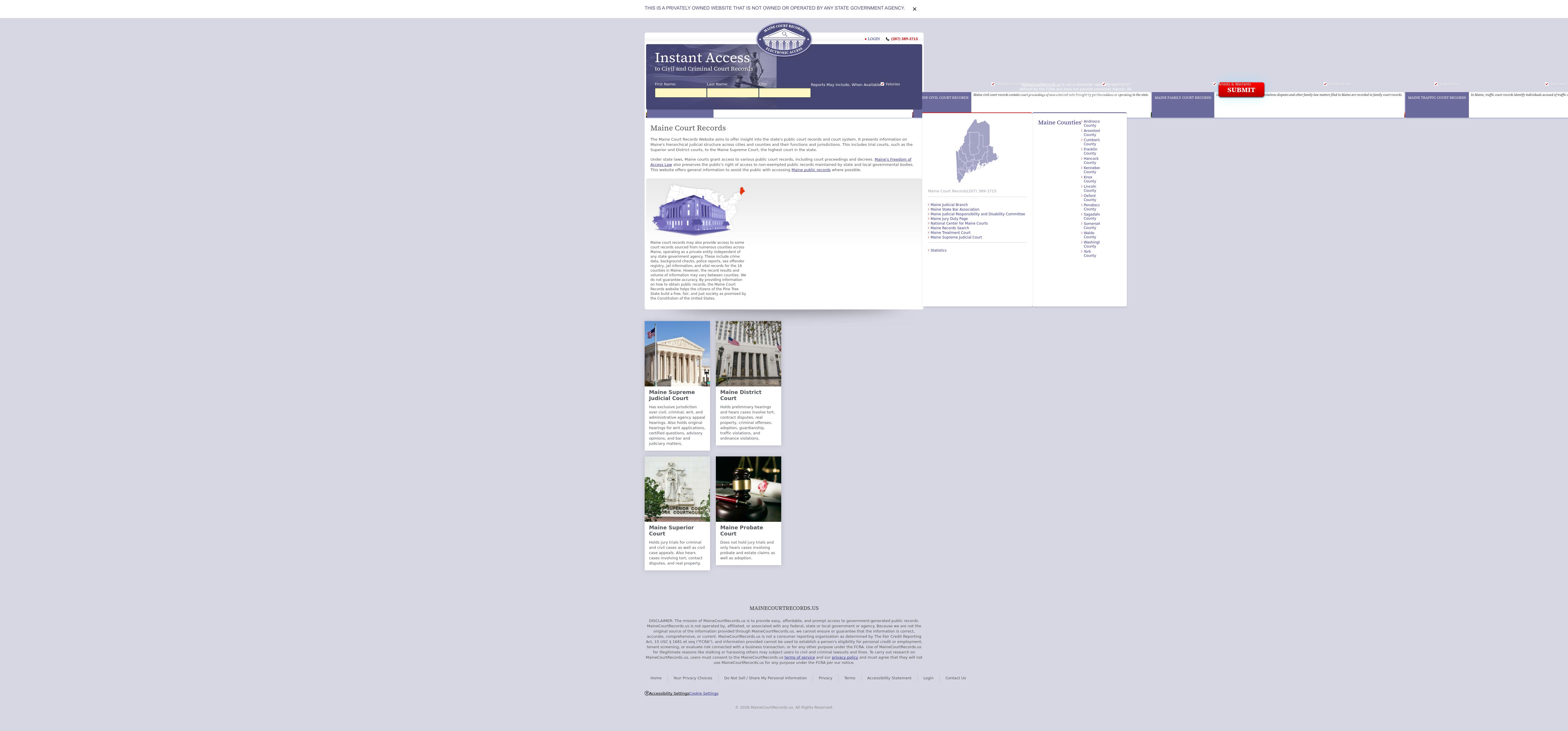 Maine Court Records - Portland ME Lawyers
