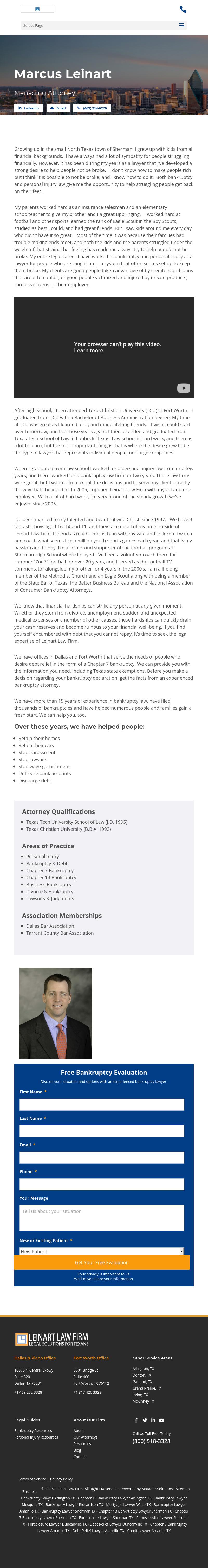 Leinart Law Firm - Dallas TX Lawyers