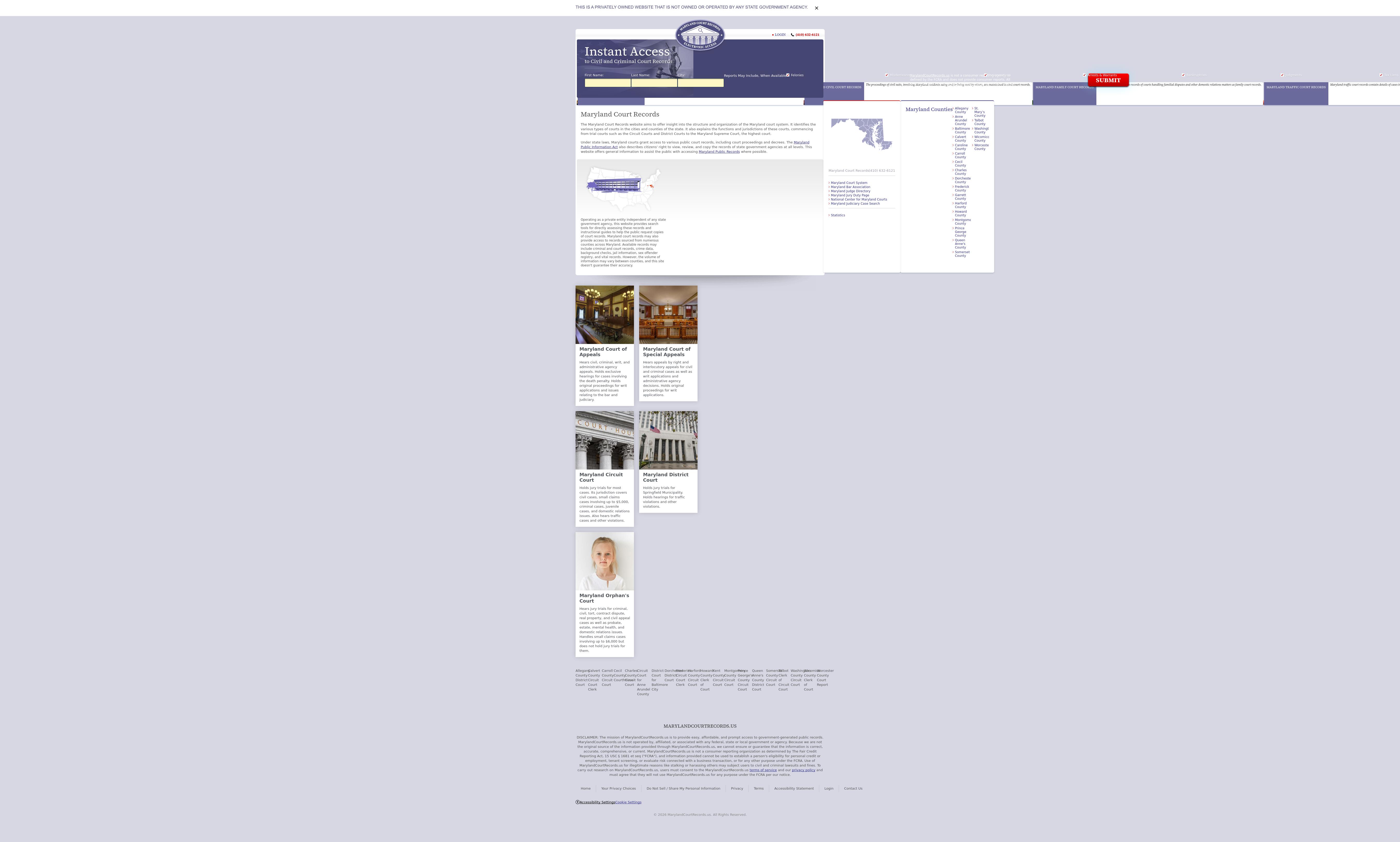 Maryland Court Records - Annapolis MD Lawyers
