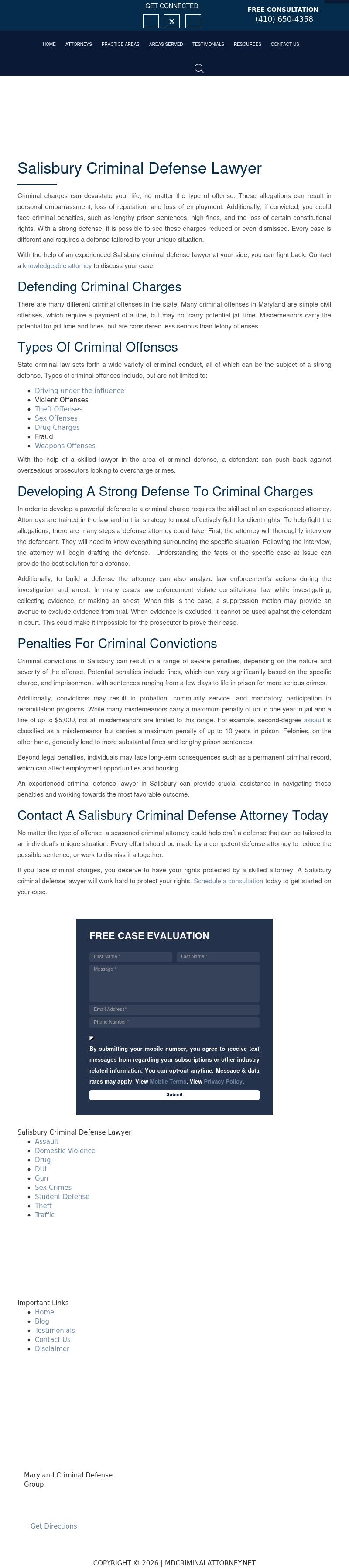 Maryland Criminal Defense Law Group - Salisbury MD Lawyers