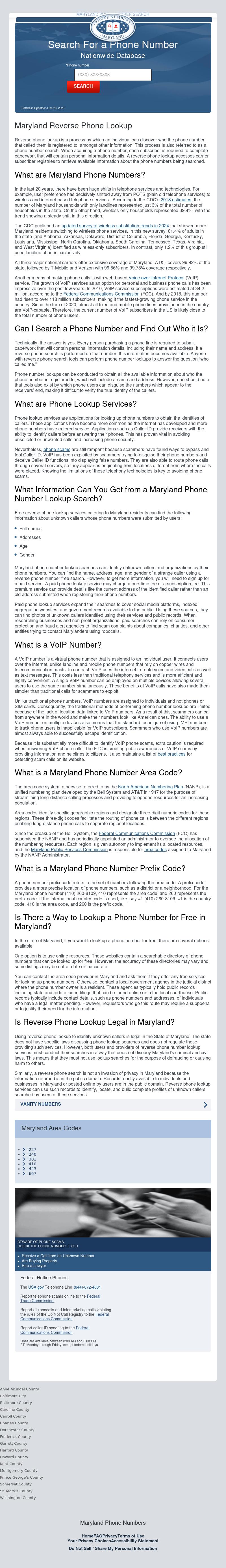 Maryland Phone Number Lookup - Annapolis MD Lawyers
