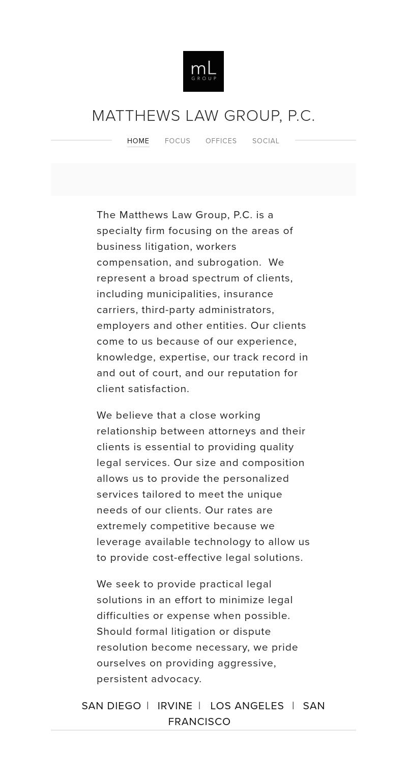 Matthews Law Group, P.C. - San Francisco CA Lawyers