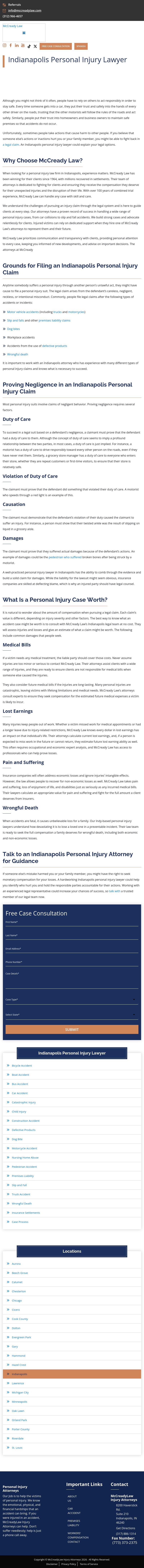 McCreadyLaw Injury Attorneys - Indianapolis IN Lawyers