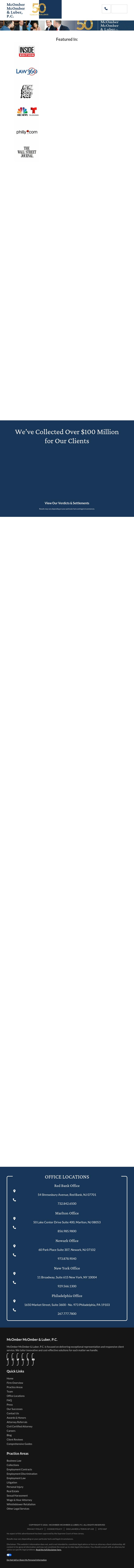 McOmber McOmber & Luber, P.C. - Newark NJ Lawyers