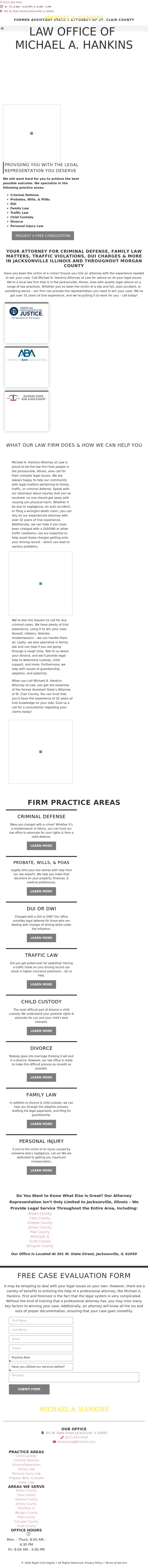 Michael A Hankins Law Office - Jacksonville IL Lawyers