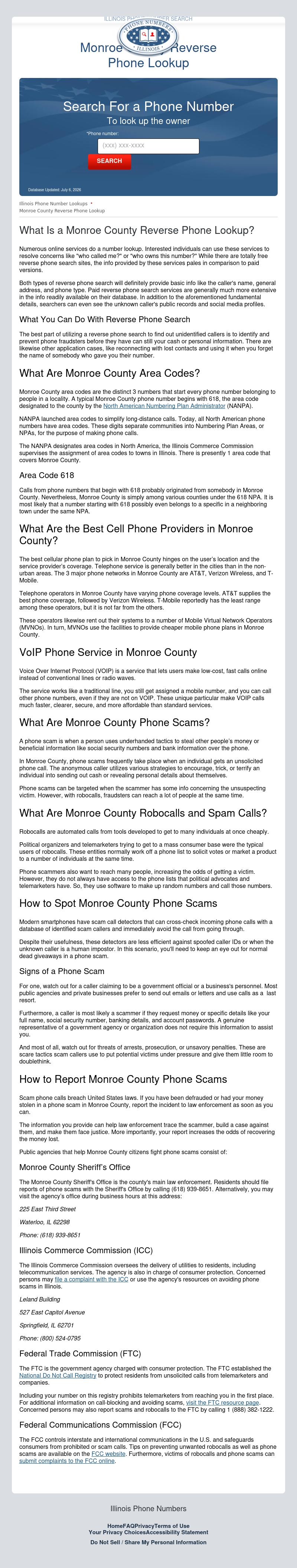 Monroe County Phone Number Search - Waterloo IL Lawyers