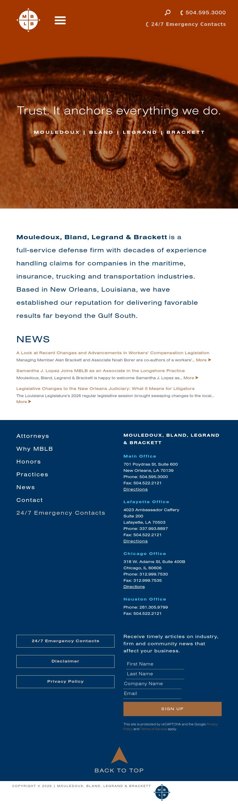 Mouledoux Bland Legrand & Brackett LLC - New Orleans LA Lawyers