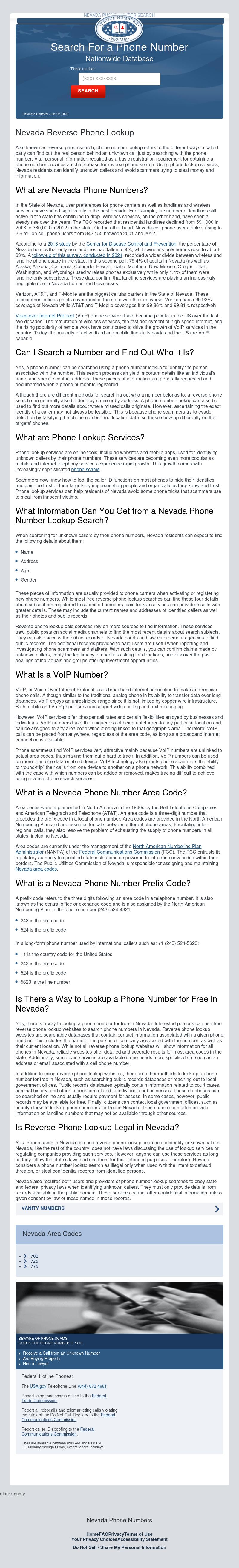 Nevada Phone Number Search - Las Vegas NV Lawyers