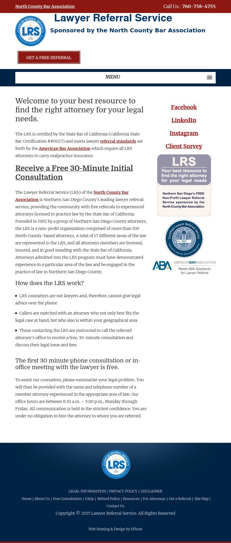 North County Bar Assn. Lawyer Referral Service - Vista CA Lawyers