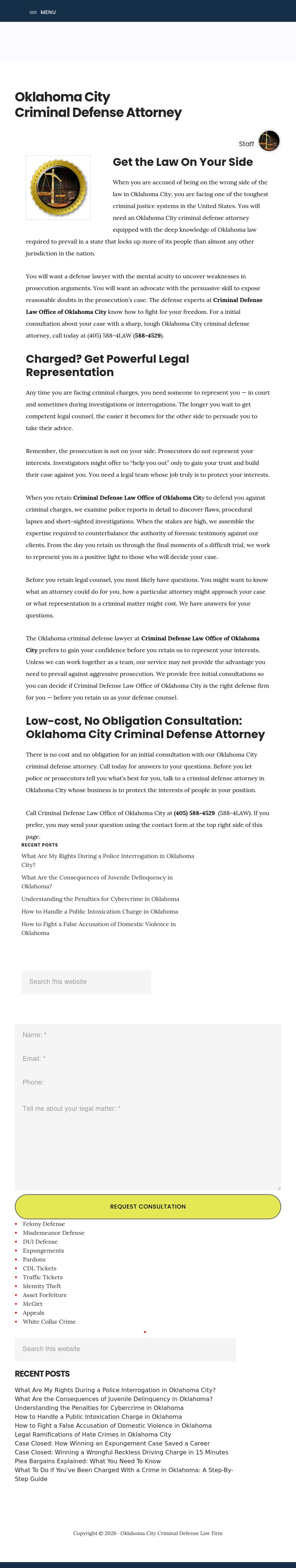 Oklahoma City Criminal Defense Attorney - Oklahoma City OK Lawyers