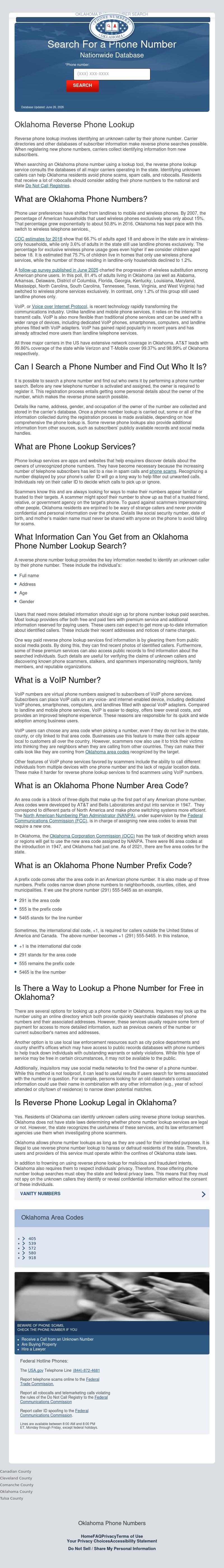 Oklahoma Phone Number Lookup - Maysville OK Lawyers