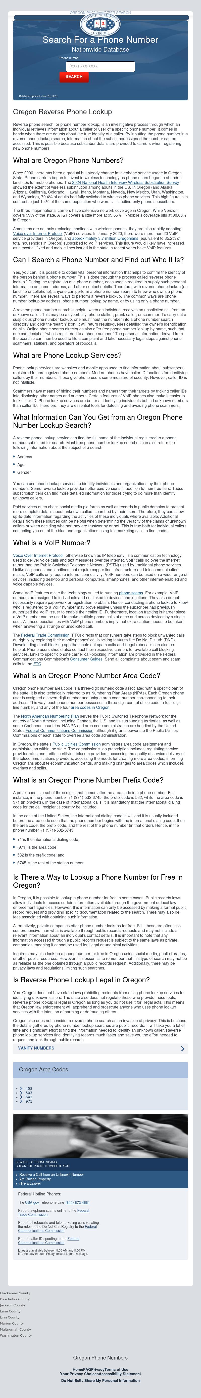 Oregon Phone Numbers - La Pine OR Lawyers